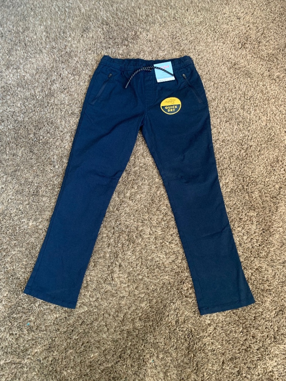 Cat & Jack Navy Blue Moisture Wicking Double Knee Elastic Waist Pants Boys 8